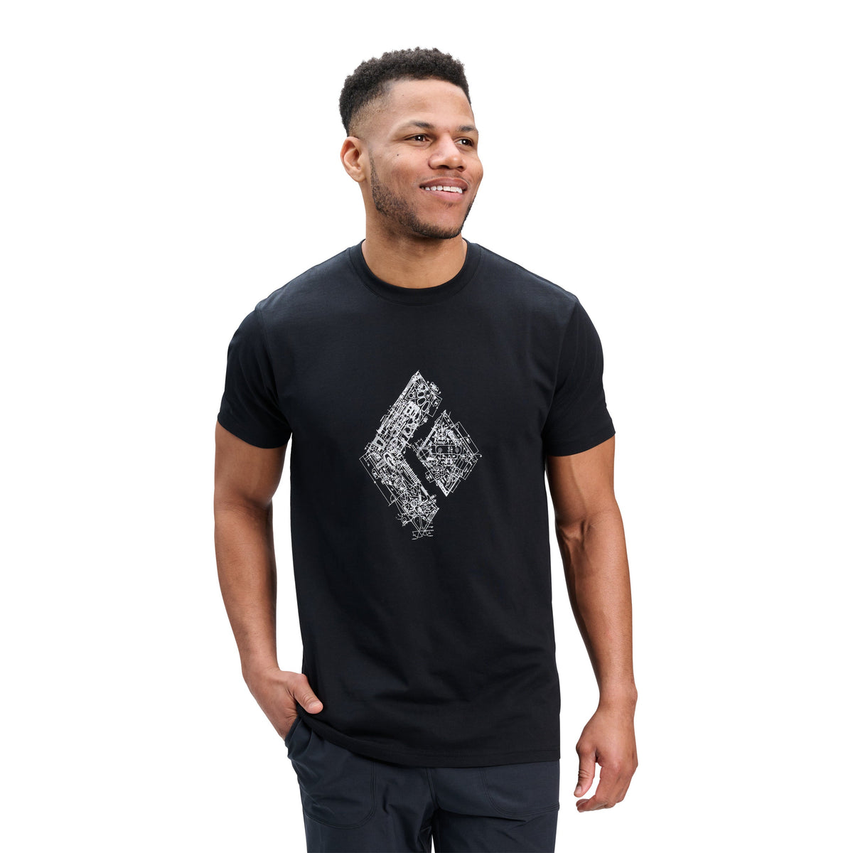 Men's Engineered Diamond Short Sleeve Tee | Black Diamond Signature