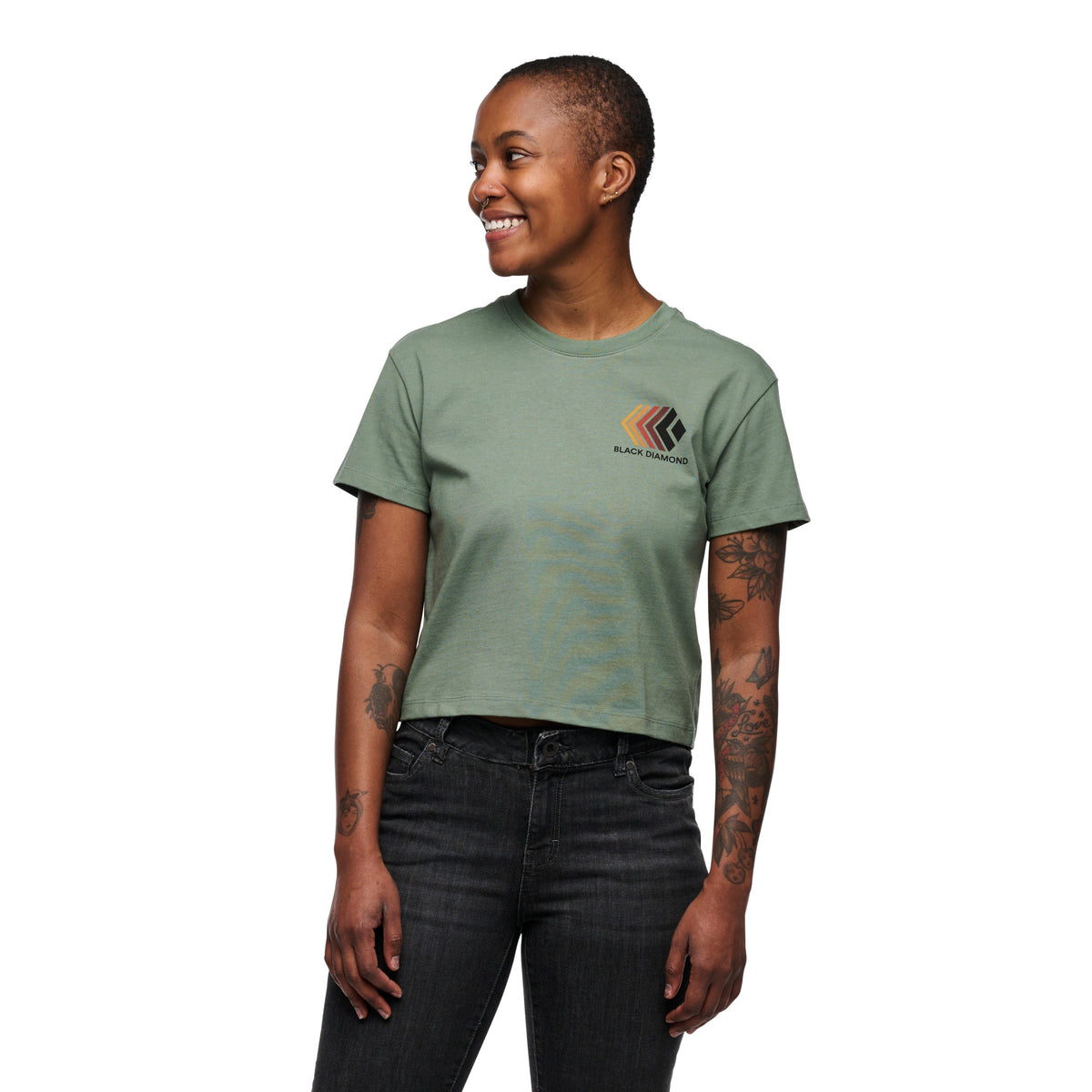 Women's Faded Crop Short Sleeve Tee | Black Diamond Trending